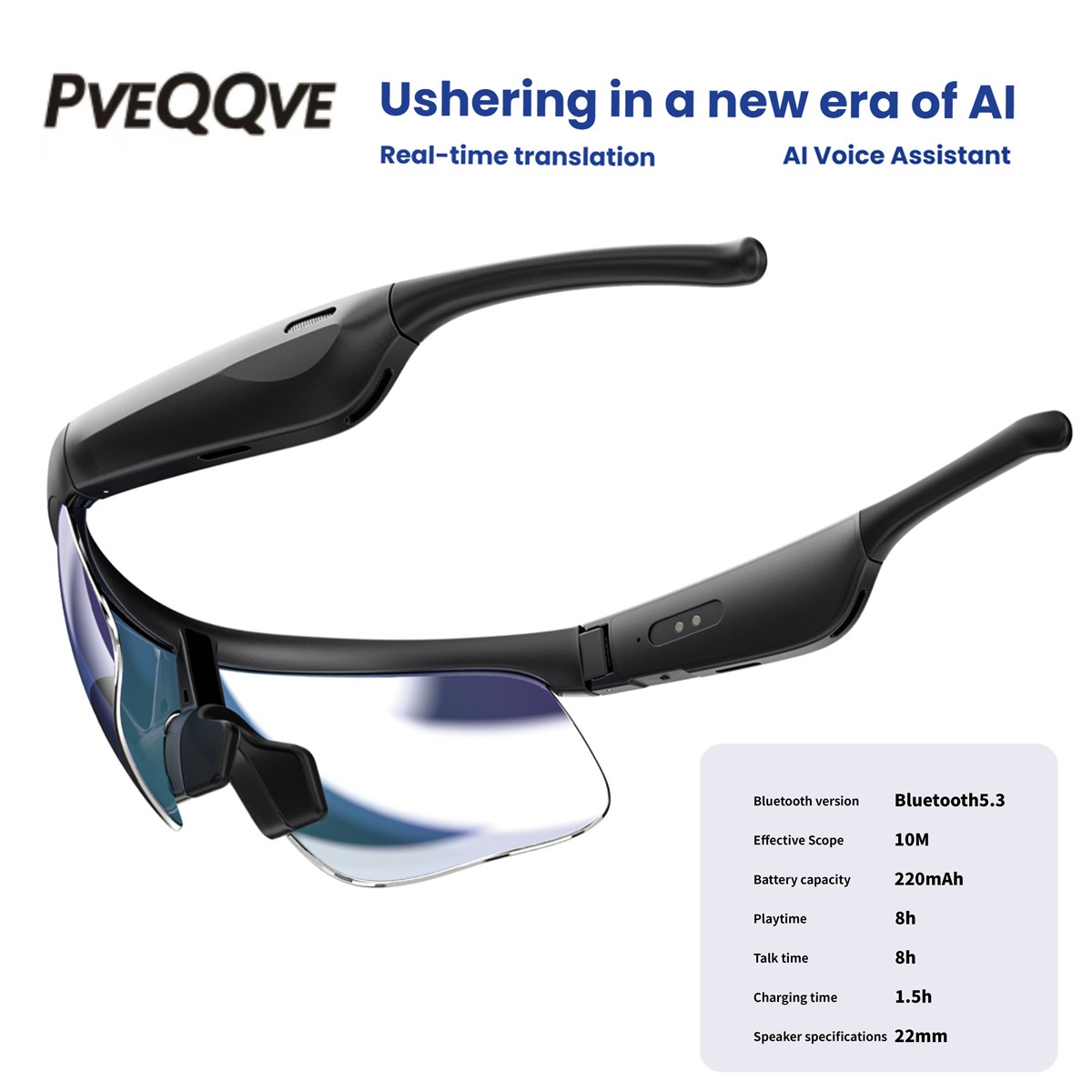 AI Smart Bluetooth Sunglasses | Polarized HiFi Audio Glasses for cycling & Sport