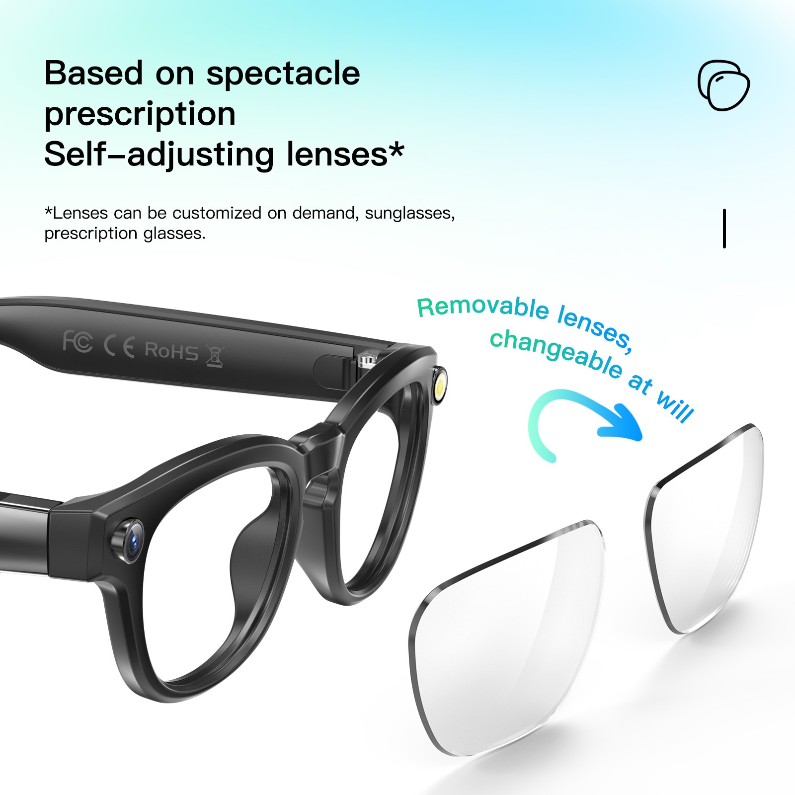 Smart Video Recording Bluetooth Glasses with Camera | Translation & Photochromic