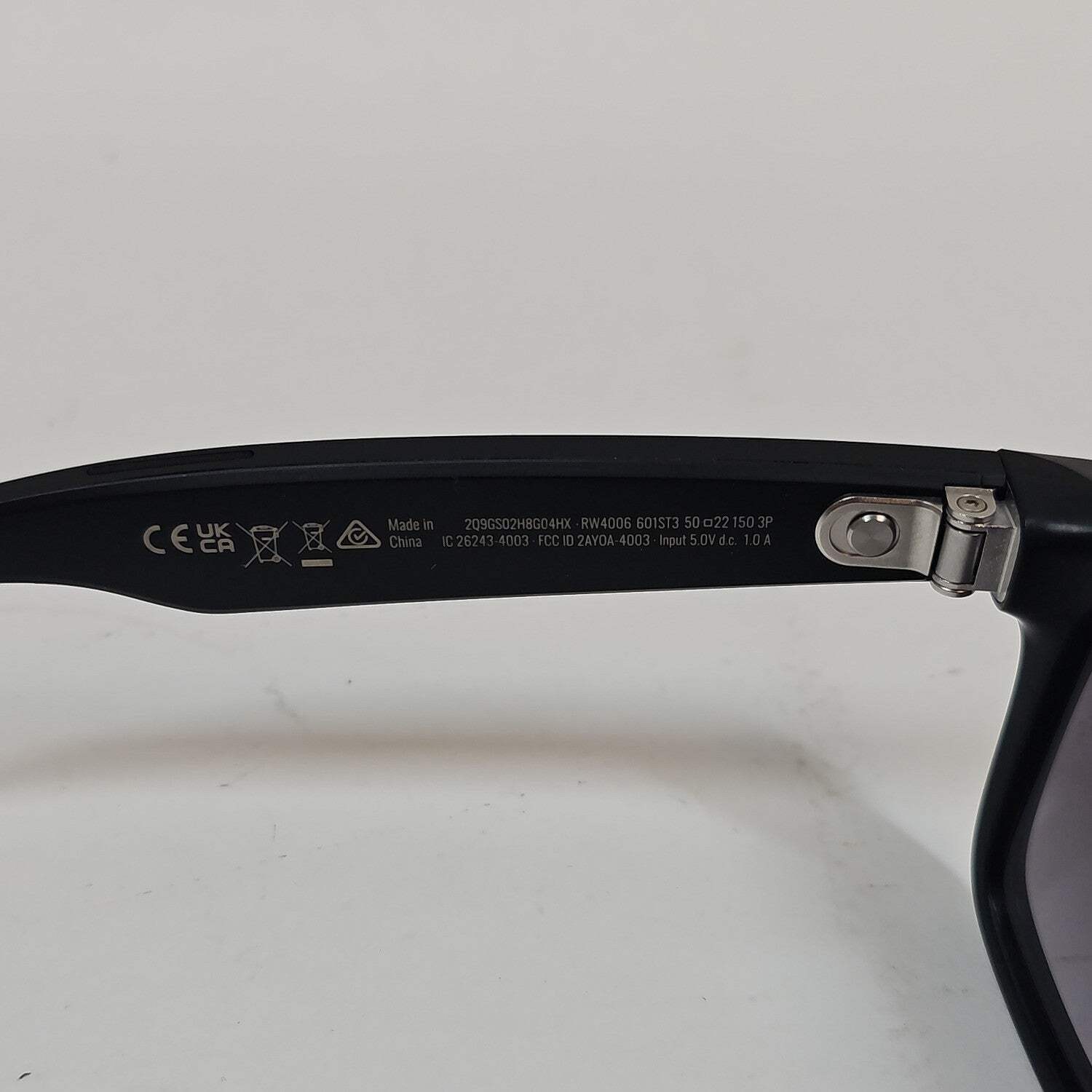 Ray-Ban Meta Wayfarer Gen 1 Matte Black Standard RW4006 601ST3 AI Smart Glasses