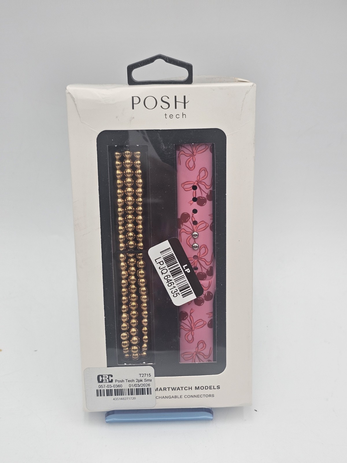 Posh Tech 2pk Smart Watch Band Set, Universal Fit for Apple Watch,