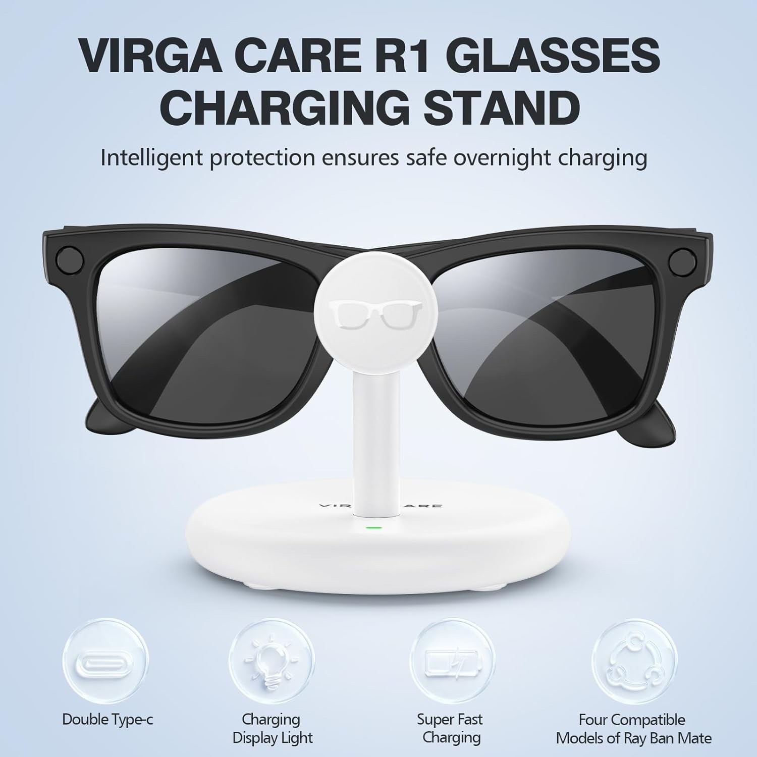 VIRGA Charging Station For Ray-Ban Meta Smart Glasses Travel Charger
