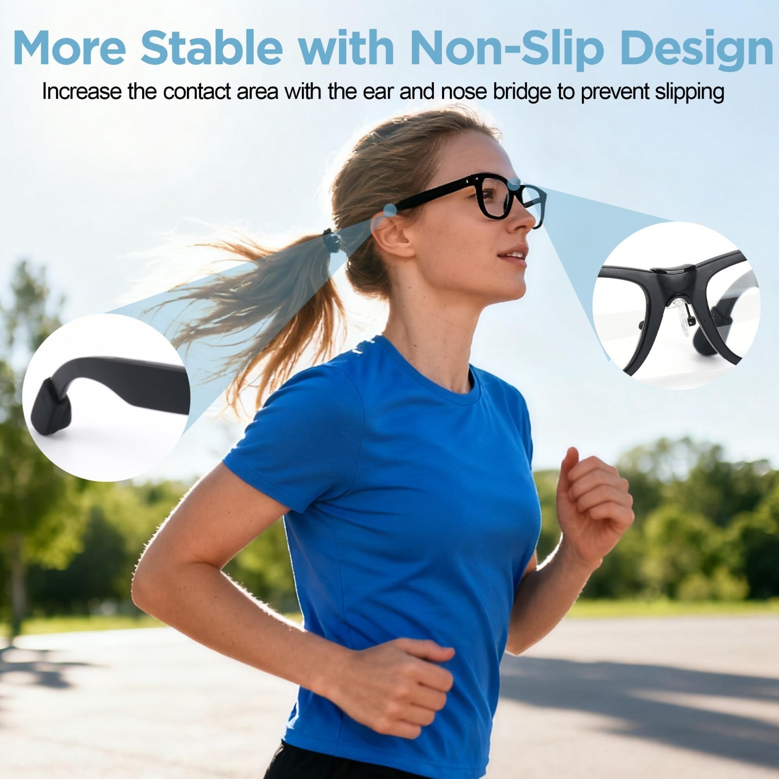 Smart Glasses Accessories Kit – Non-Slip Ear Grips, LED Light Blocking Stickers