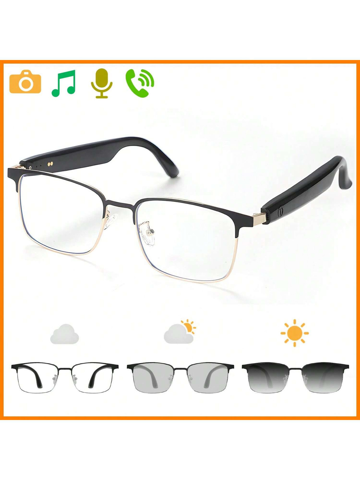 Smart SunGlasses Audio Bluetooth for Men Women Remote Photography Voice Control
