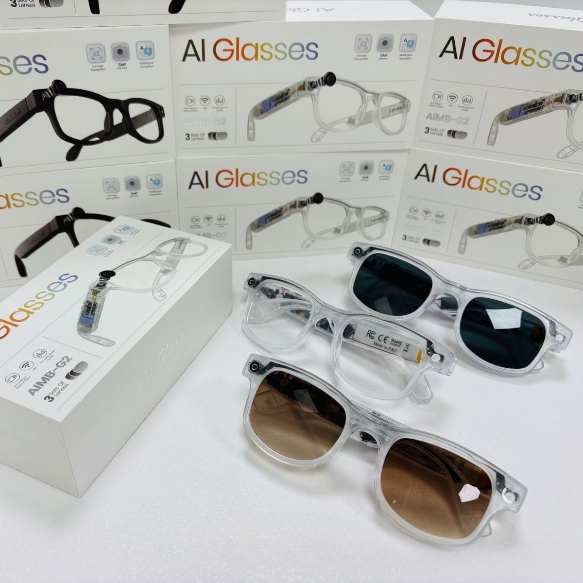 G2 Smart Glasses 8MP Camera, Video Recording Music Bluetooth Riding Translate
