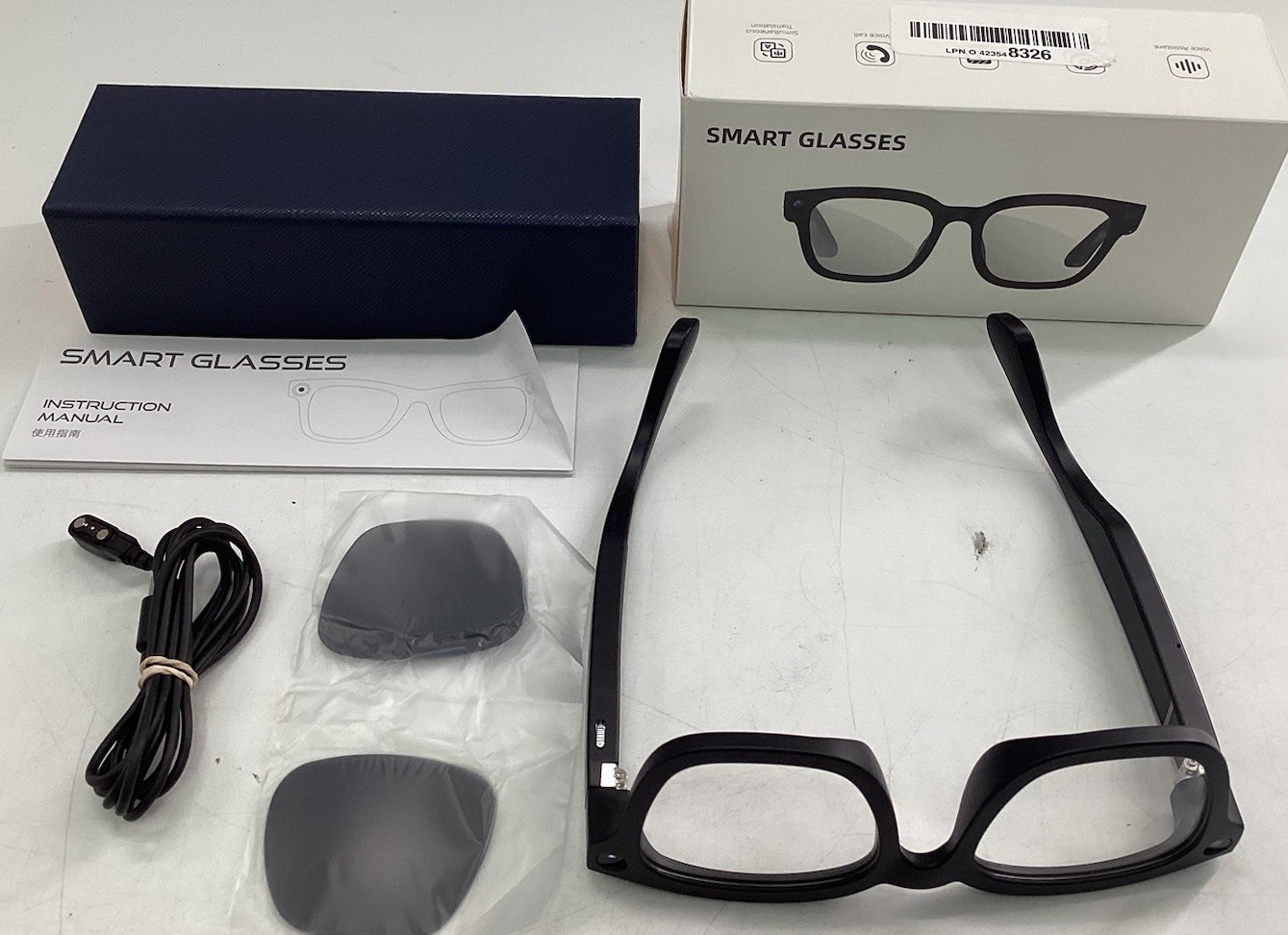 AI Smart Glasses Model:G300L Black Unisex. App Controlled Android 5.0 IOs 10.0