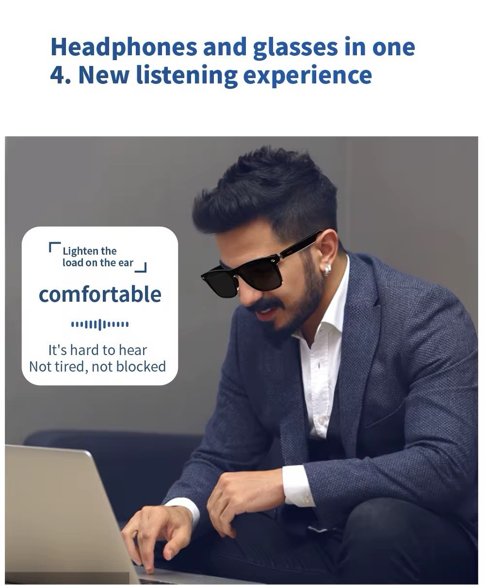E13 Bluetooth Audio Smart Glasses Interchangeable Frames Ear Surround Speakers