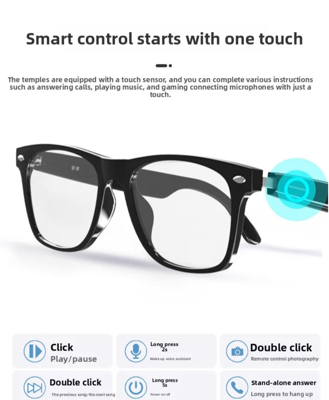 E13 Bluetooth Audio Smart Glasses Interchangeable Frames Ear Surround Speakers