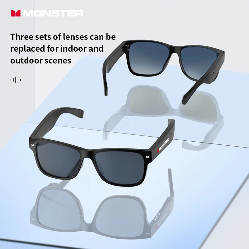 Monster Bluetooth Sunglasses Wireless Headset Outdoor Sports Music Smartglasses