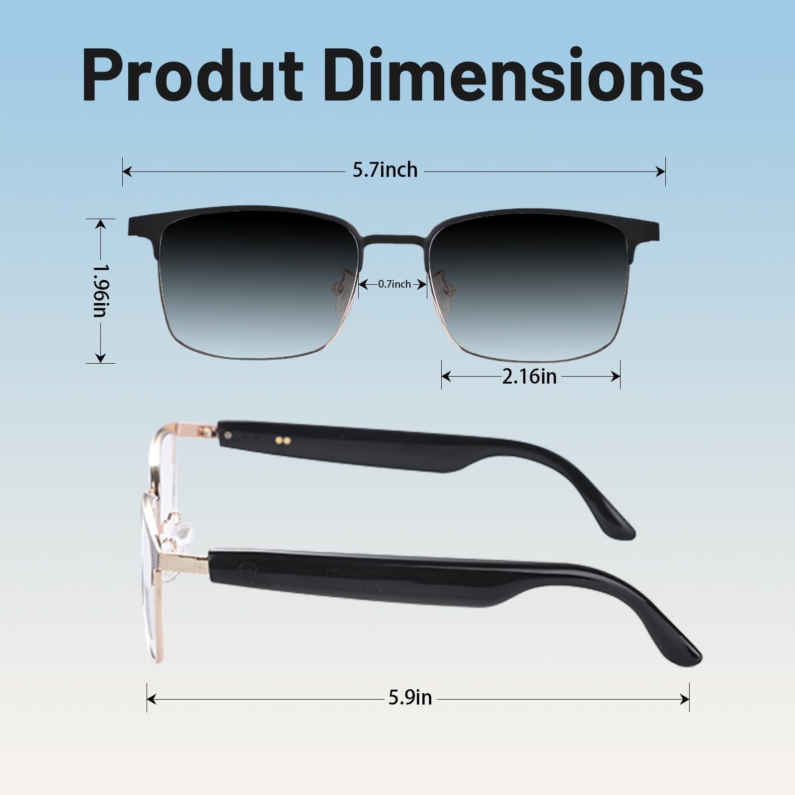 Smart Glasses for Men & Women with Photochromic Lenses, Bluetooth 5.3, Polari…