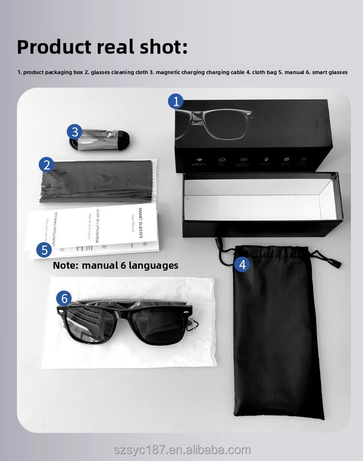E13 Bluetooth Audio Smart Glasses Interchangeable Frames Ear Surround Speakers