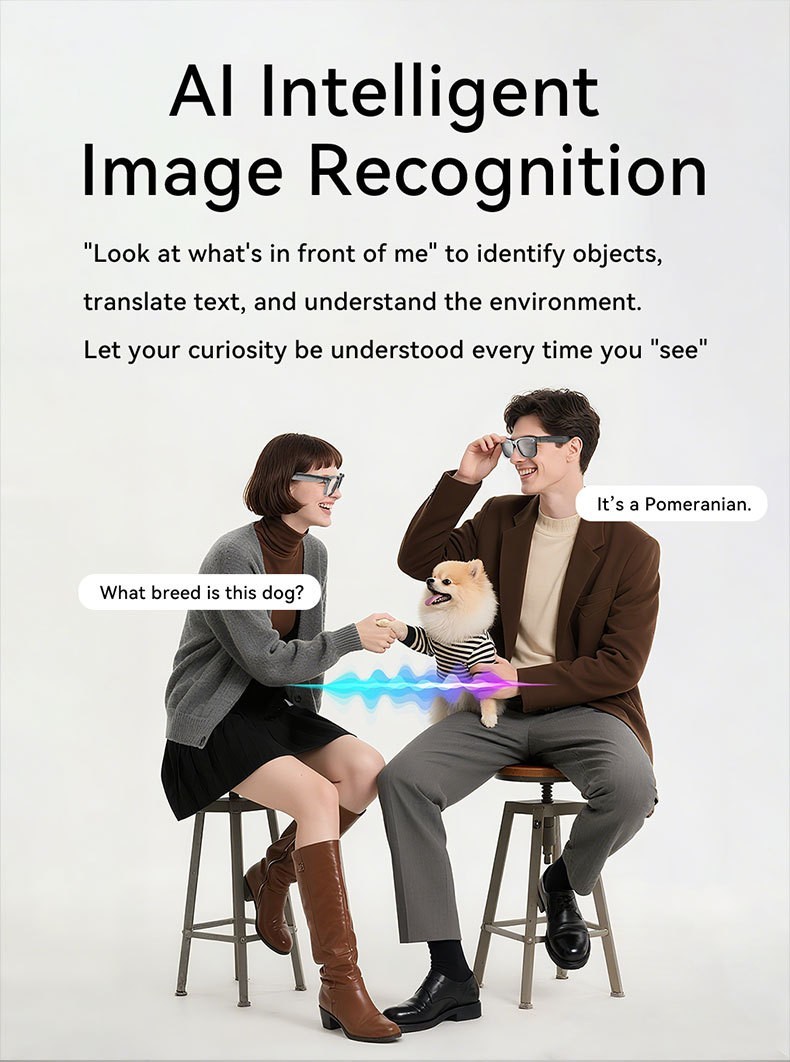 8MP AI Smart Glasses Bluetooth Call Video Record Real Time Translation Music