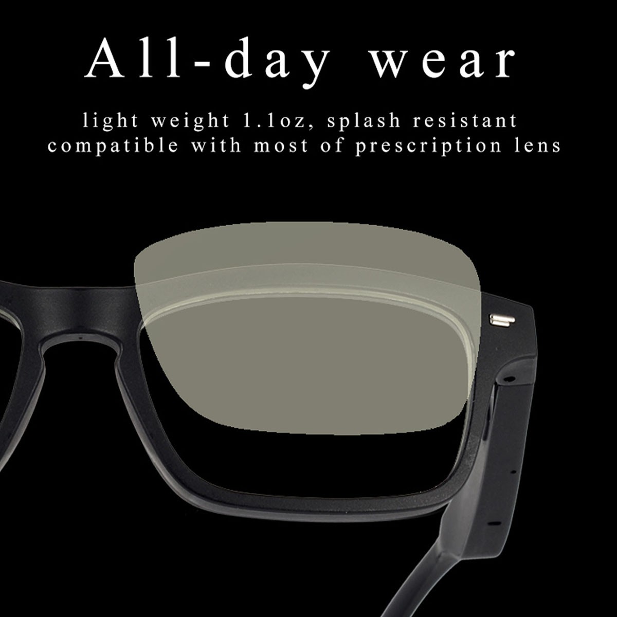 Ultra Light 31g Bluetooth Eyewear Open Ear Design for Music Call IPX6 Waterproof