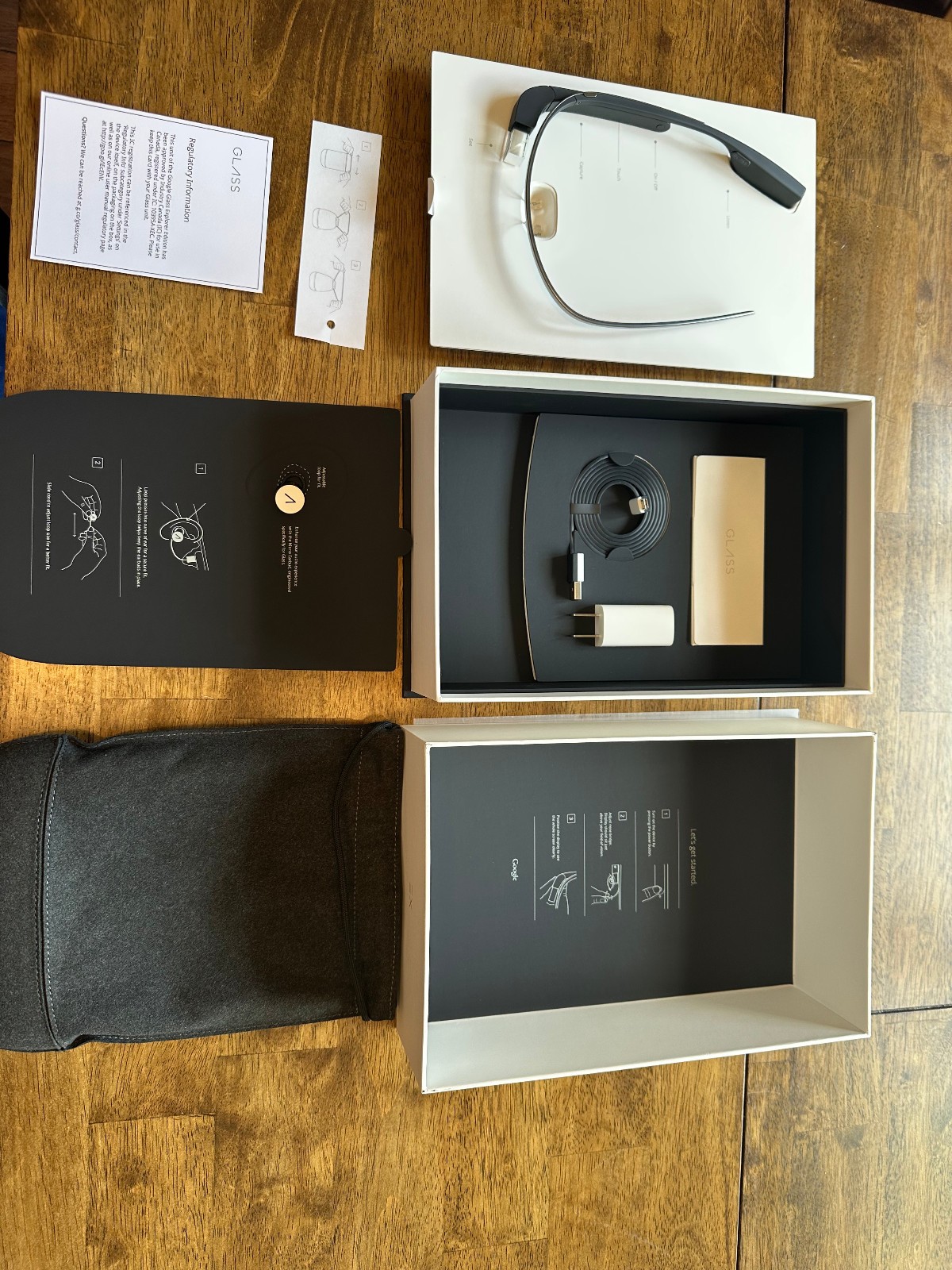 CHARCOAL NEW UNOPENED IN BOX Google Glass Explorer Edition V3 XE-C FULL KIT
