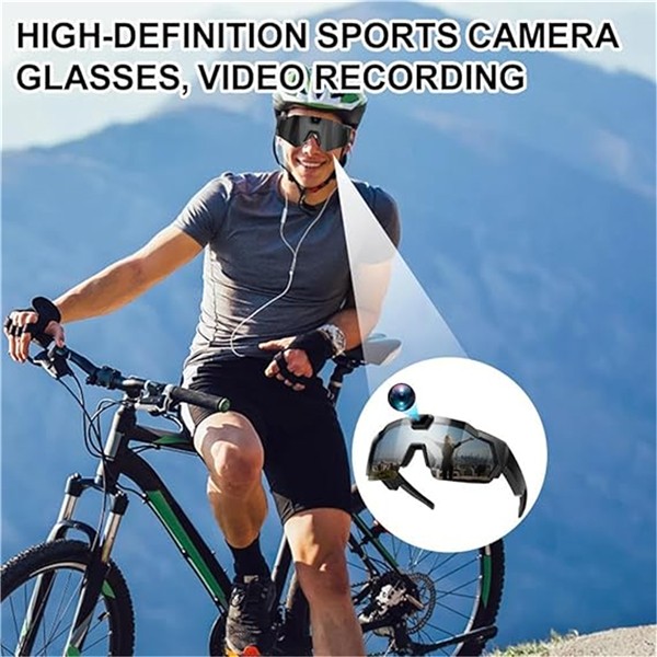 Smart Camera Glasses for Action Sports，HD Video Camera Glasses（64GB）,Outdoor