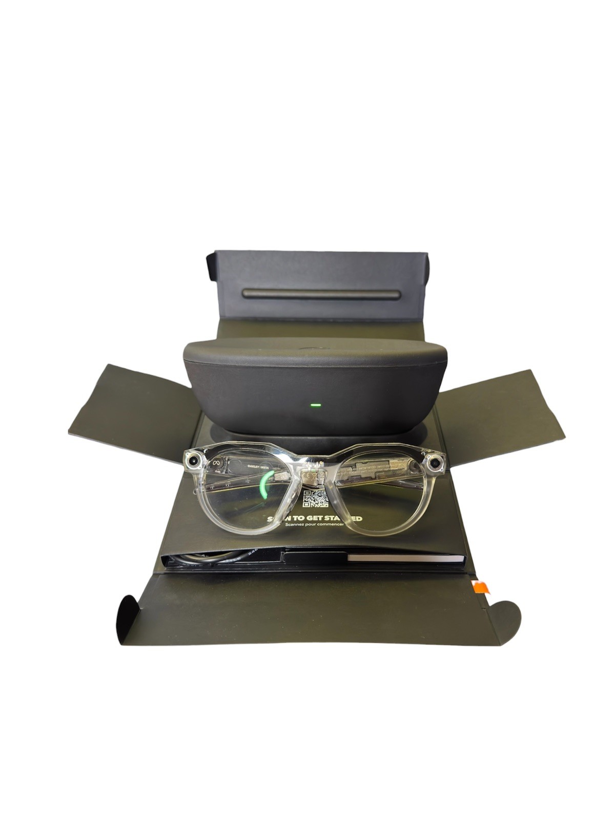 Oakley x Meta HSTN Bluetooth Smart Glasses Clear Frame Transitions Grey OO8002