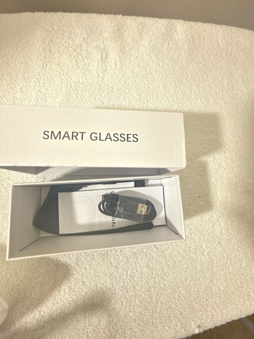 Generic Smart Glasses with Bluetooth Audio and Charging Cable