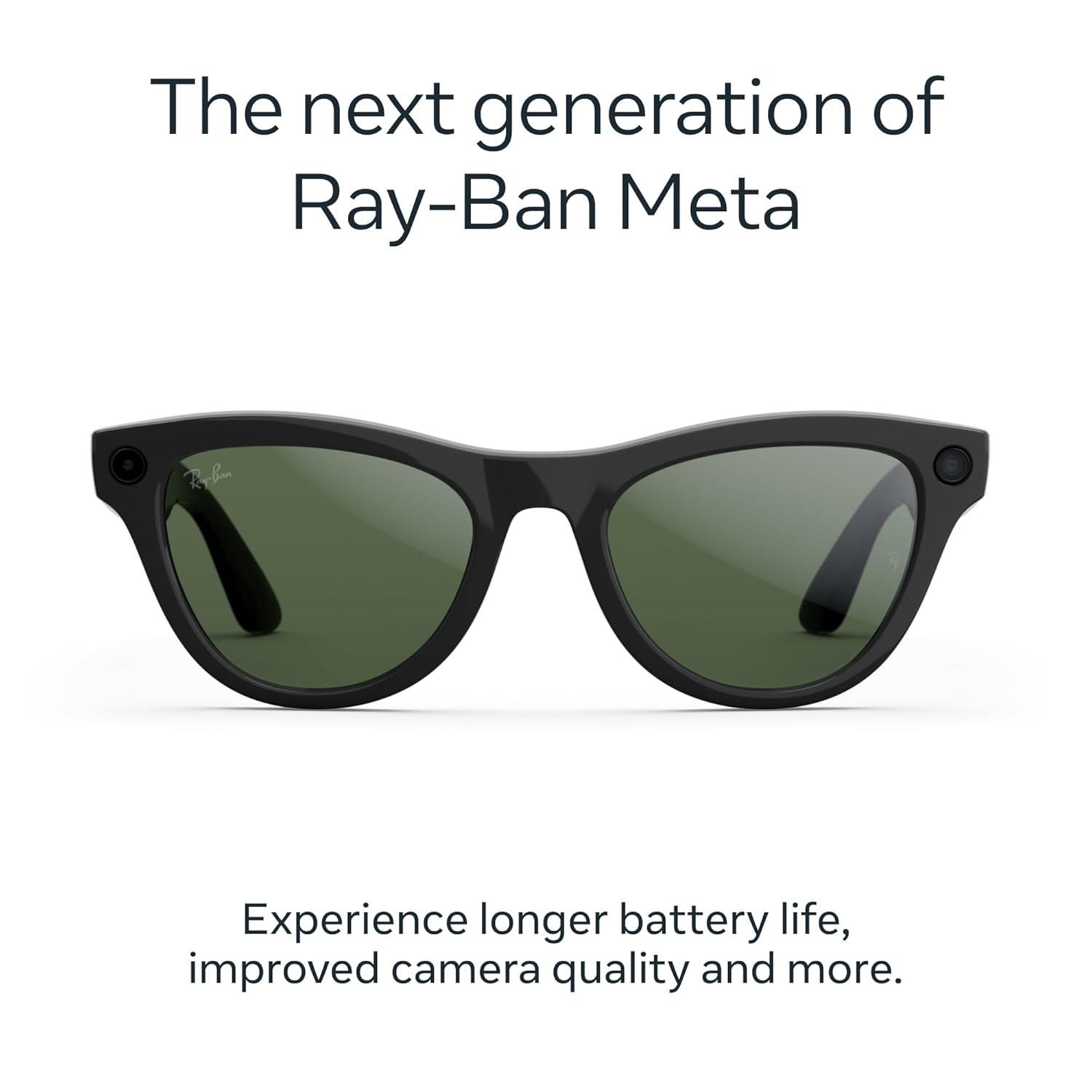 Ray-Ban RW4014 Skyler Gen 2 Gloss Black G-15 Green Lenses 52-20 Polarized Good