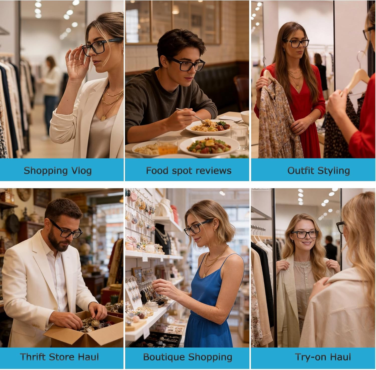 AI Smart Glasses with Camera, 8MP HD AI Smart Glasses, 1920P Video Recording Gla