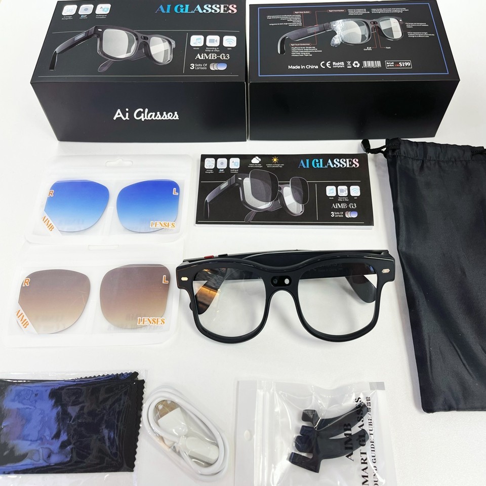 Smart sunglasses camera Men Smart Bluetooth Glasses Safety Sunglasses