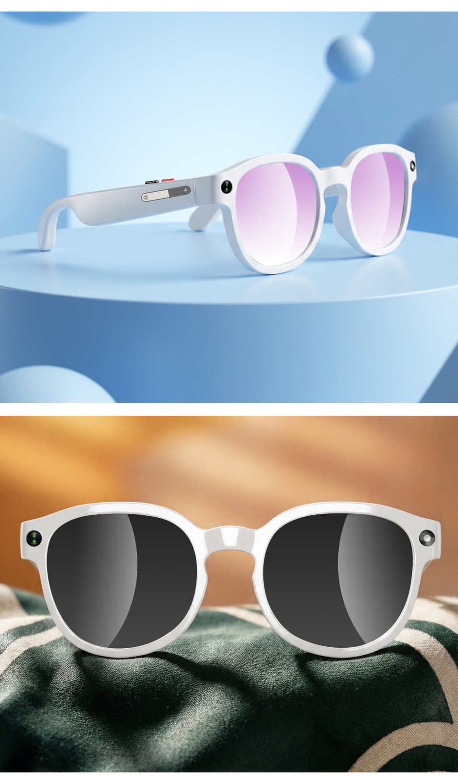 AiMB-S1 Smart Glasses with AI Voice Control & HD Recording for iPhone Android