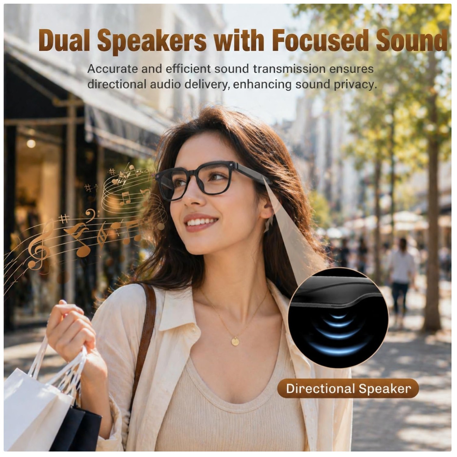 Travel Recording Glasses with Bluetooth, Object Recognition