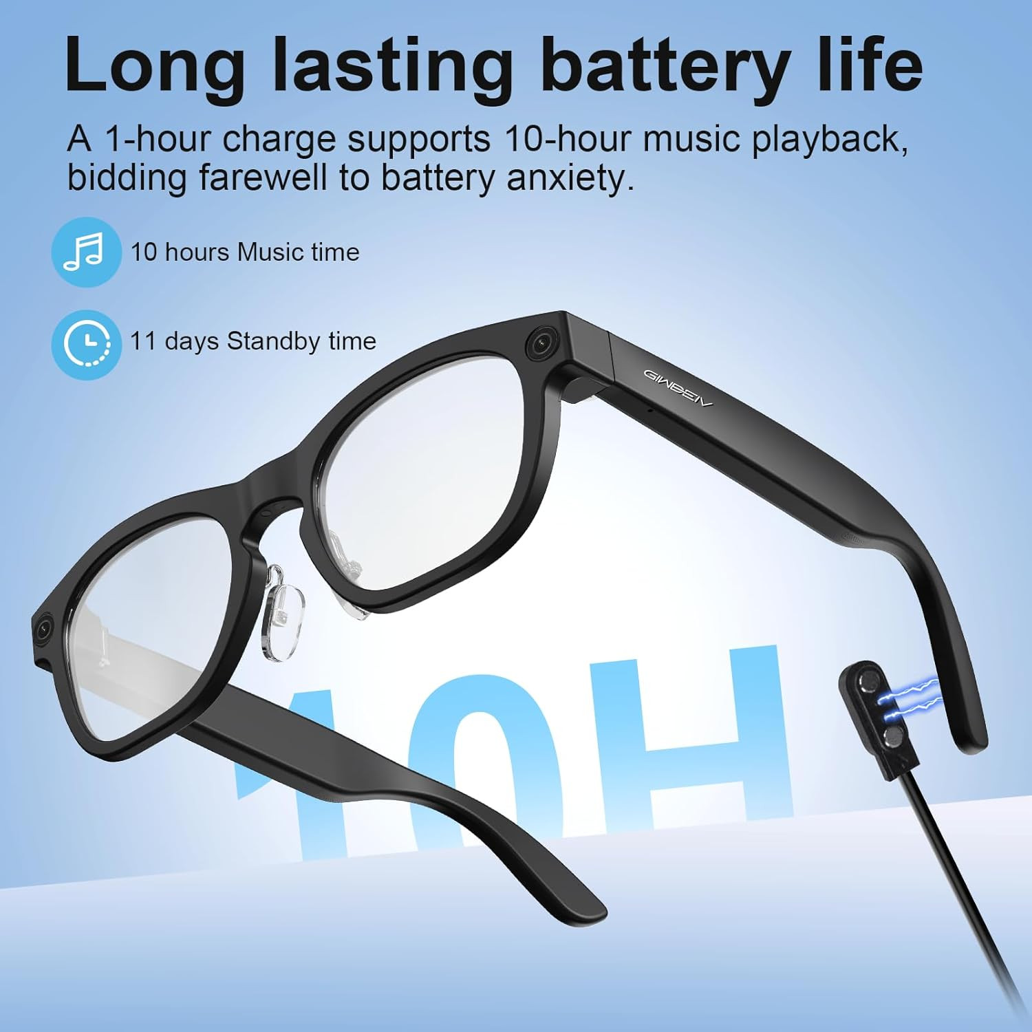 AI Smart Glasses with Camera, 8MP HD Camera Glasses, 1080P Video & Photo Recordi