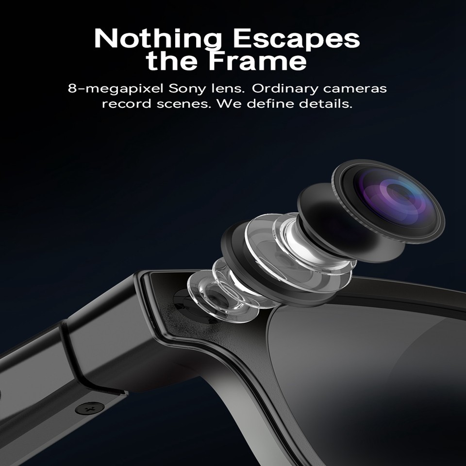 Smart Sunglasses With Camera, Bluetooth Audio Glasses for Men Women Remote Photo