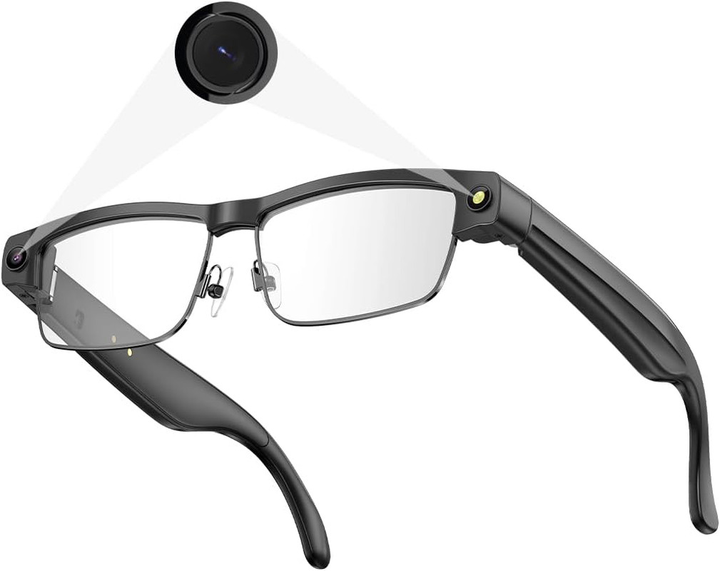 Smart Camera Glasses for Photos& Audio & Videos | 8MP HD Recording, 7H Battery,