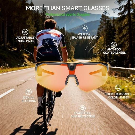 BleeqUp Ranger ZEISS AI Smart glasses Camera Sports Goggles 120°FOV 1080P Cycle