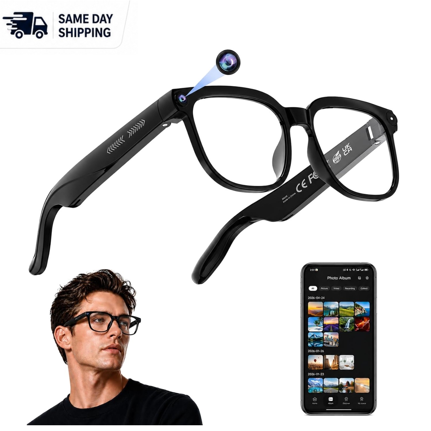 AI Smart Glasses with 4K Camera & Real-Time Translation for Savvy Travelers