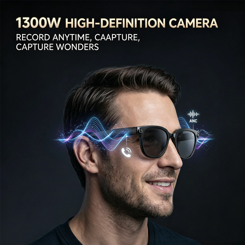 13MP Smart Glasses 3MIC Noise Cancelling Bluetooth Audio Dual AI Translation