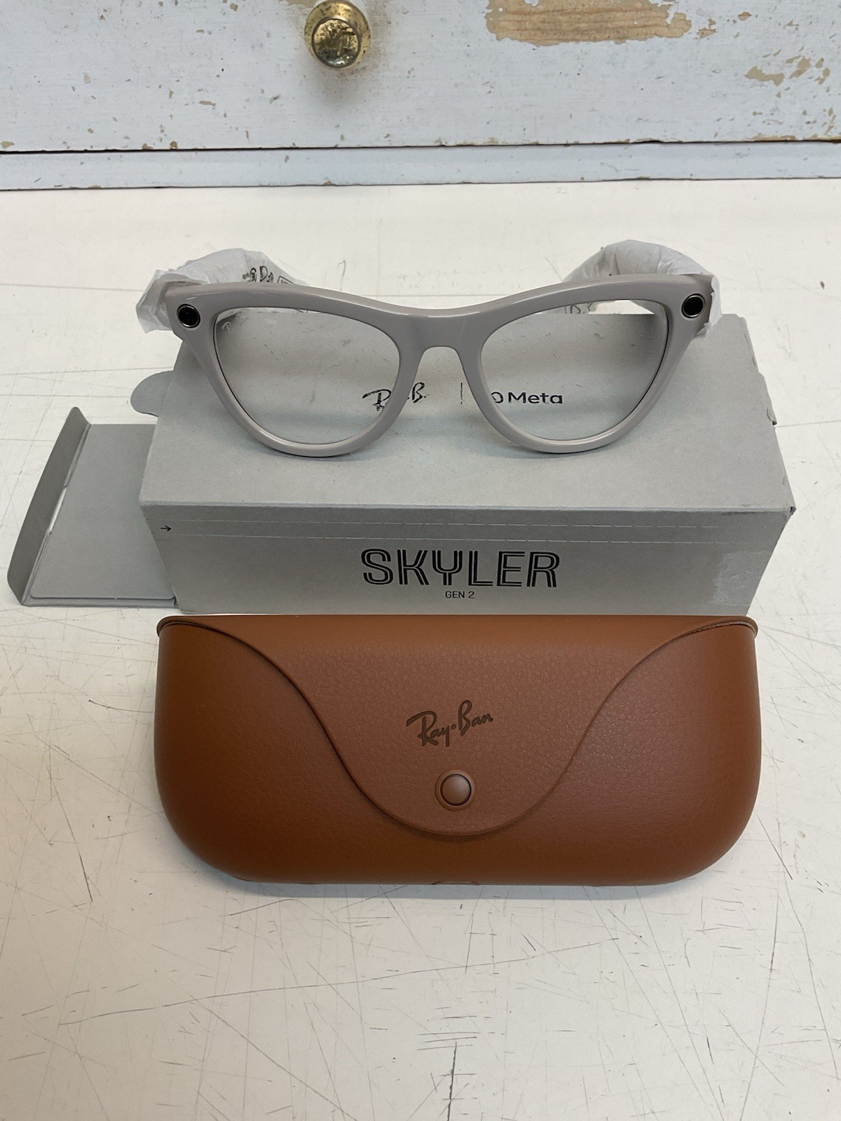 Ray-Ban Meta Skyler Gen 2 RW4014 Size 52 Smart Glasses Chalky Gray