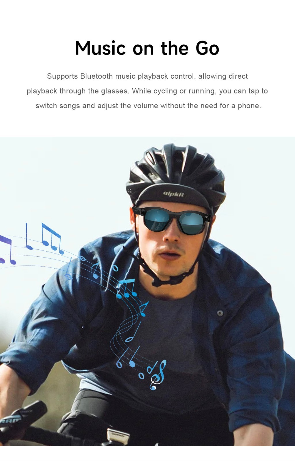 AI Smart Glasses Bluetooth 5.4 HD 720P Camera Video Recorder Voice Control