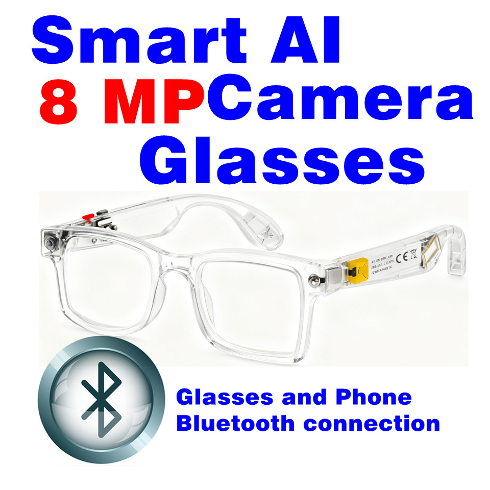 800W Pixel Camera Glasses Bluetooth Smart AI Glasses Micro Camera Recording