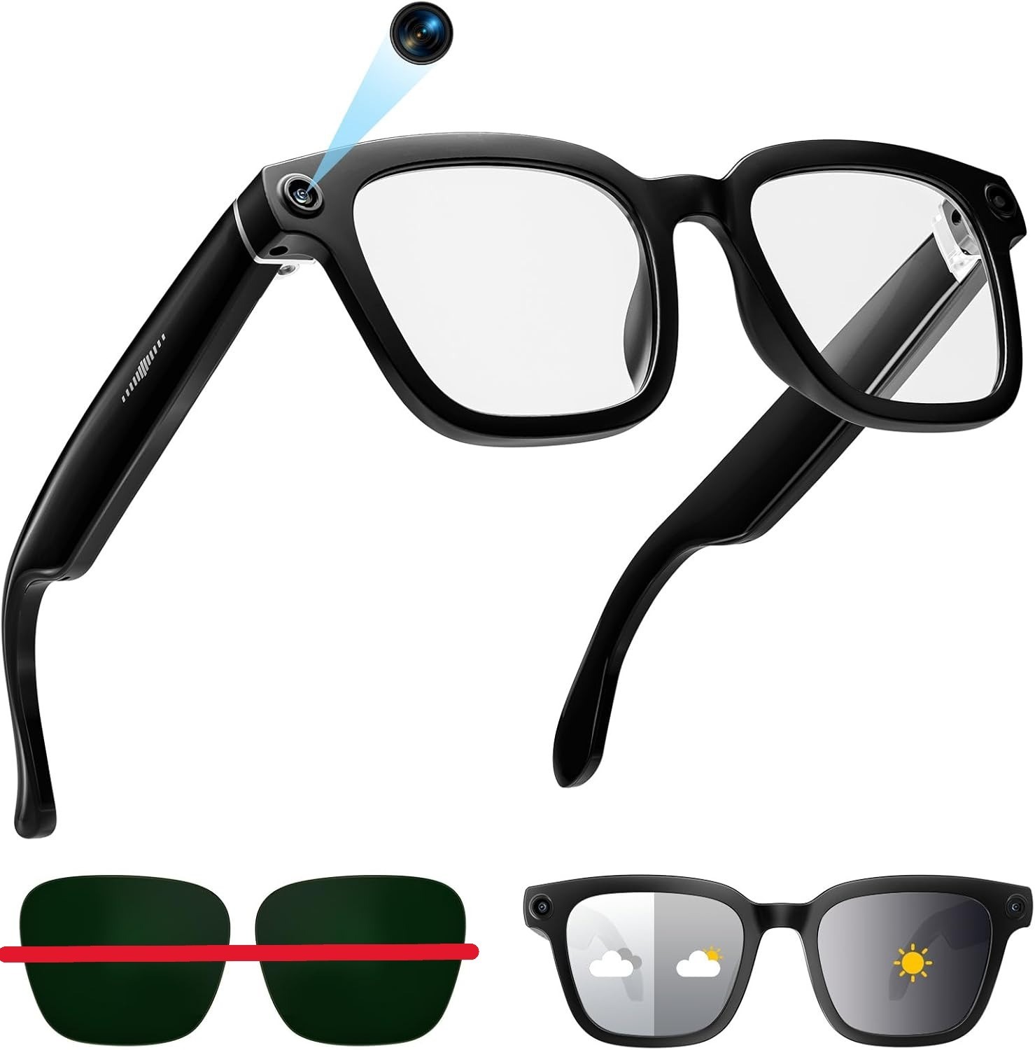 Smart Glasses with Camera, 1080P Video Recording Glasses, Real Time Translation