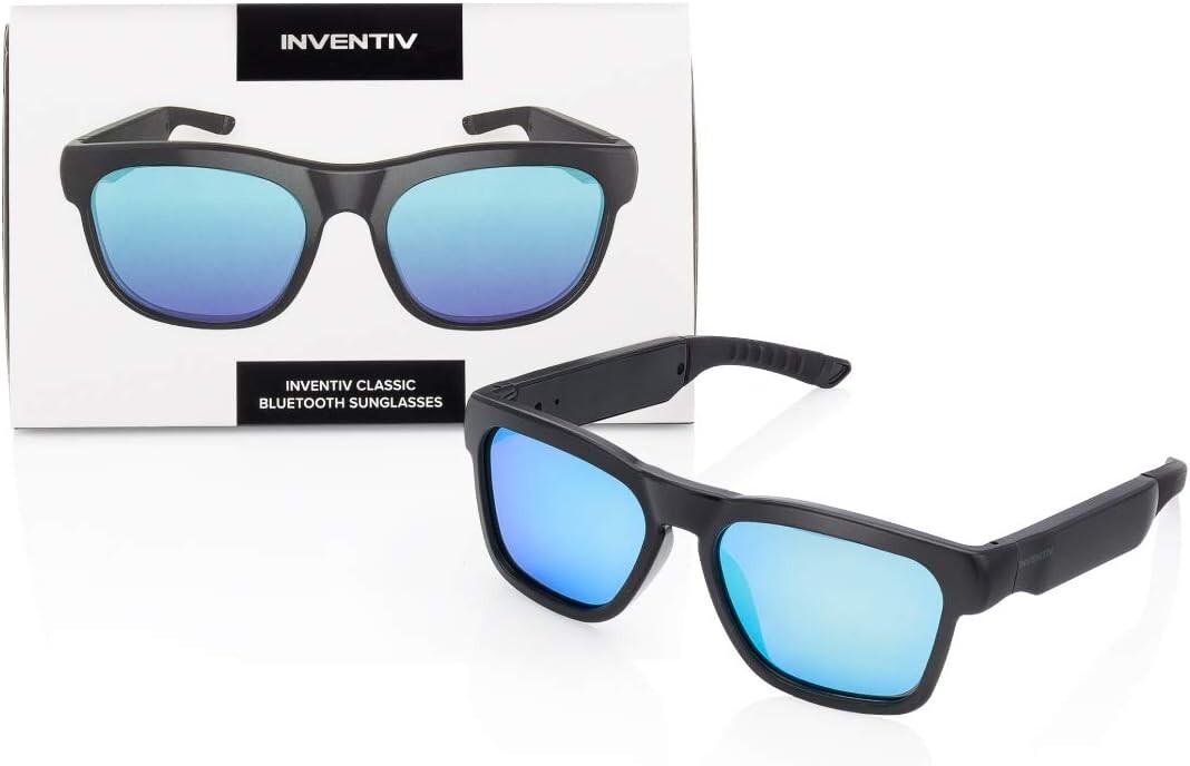 Inventiv Bluetooth Sunglasses Open Ear Headphones Music Hands-Free Calling