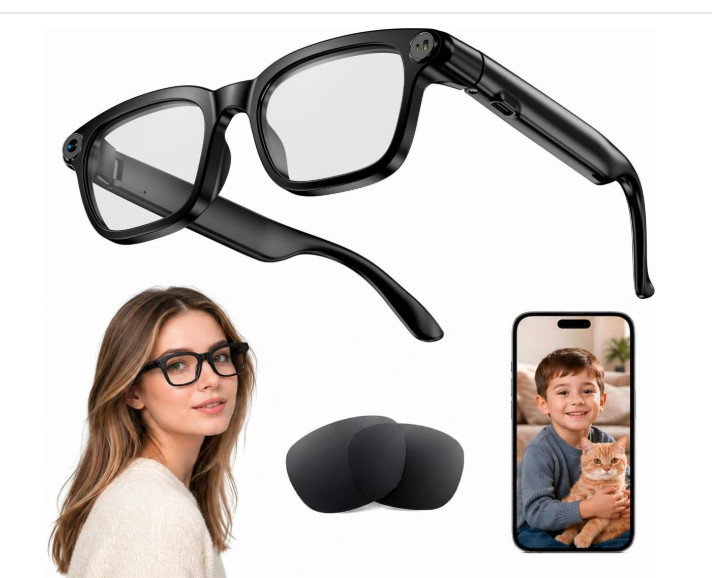 AI Smart Glasses with 8MP Camera, 4K Video, Photo Capture, Real-Time Translation