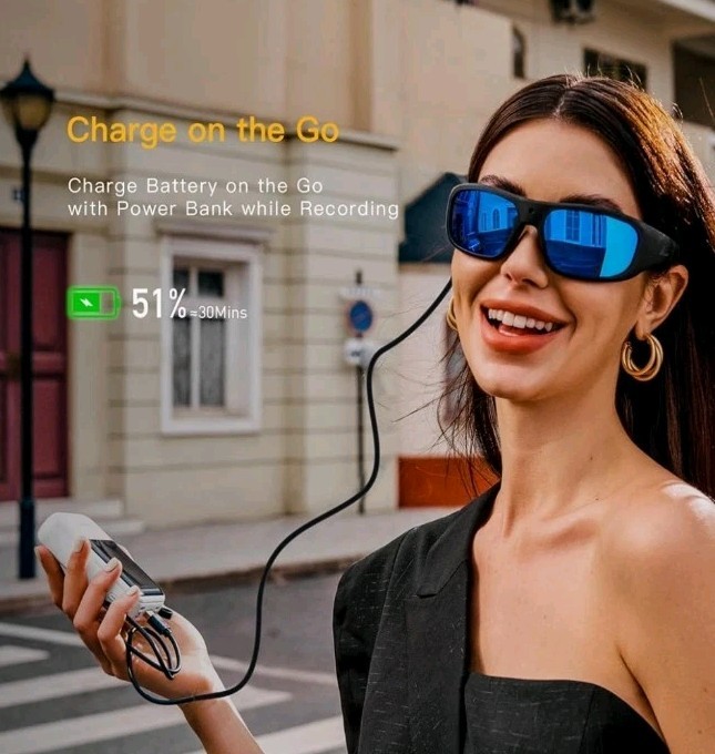 OHO Ultra-Thin Lightweight Sports Camera Sunglasses, 24MP Camera, 1080P Video.