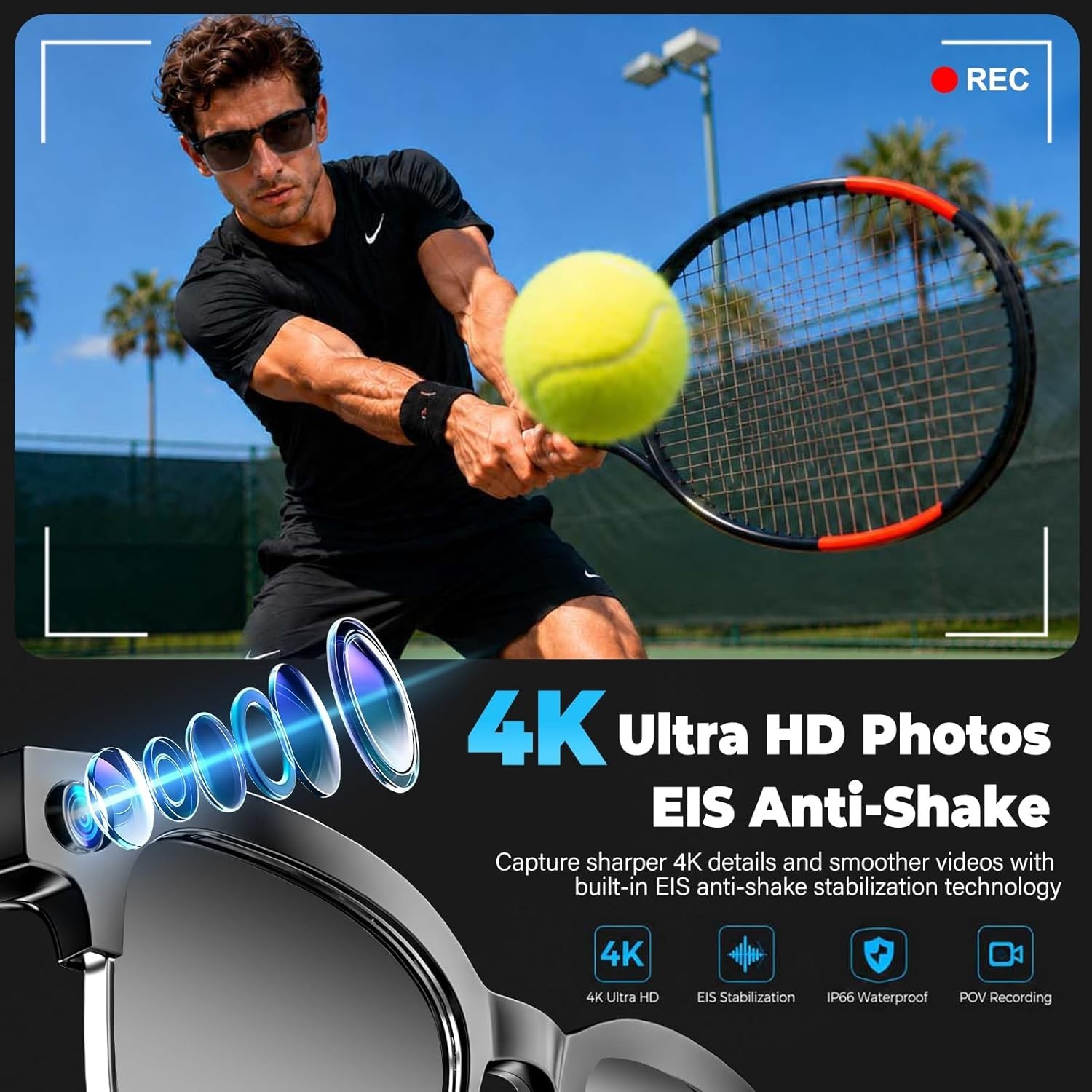 SGUKZF AI Smart Glasses 4K HD Smart Glasses – 8MP Camera, AI Voice Control