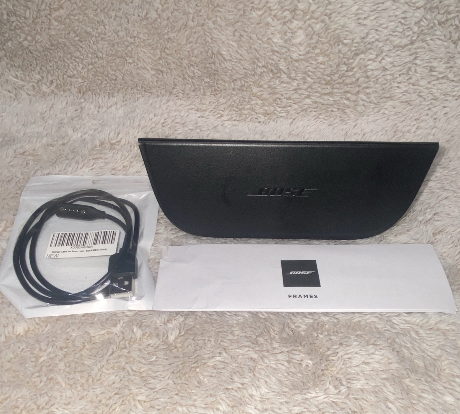 Bose Frames Smart Audio Sunglasses Black with Case, Charging Cable & Box