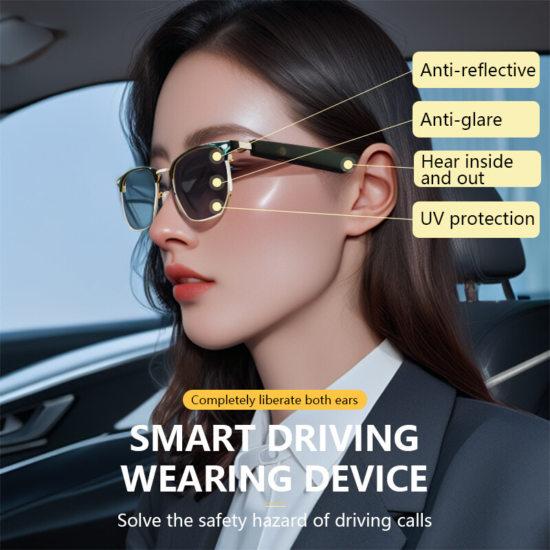 Wireless AI Smart Glasses Bluetooth Translation Headset Audio Sports Sunglasses