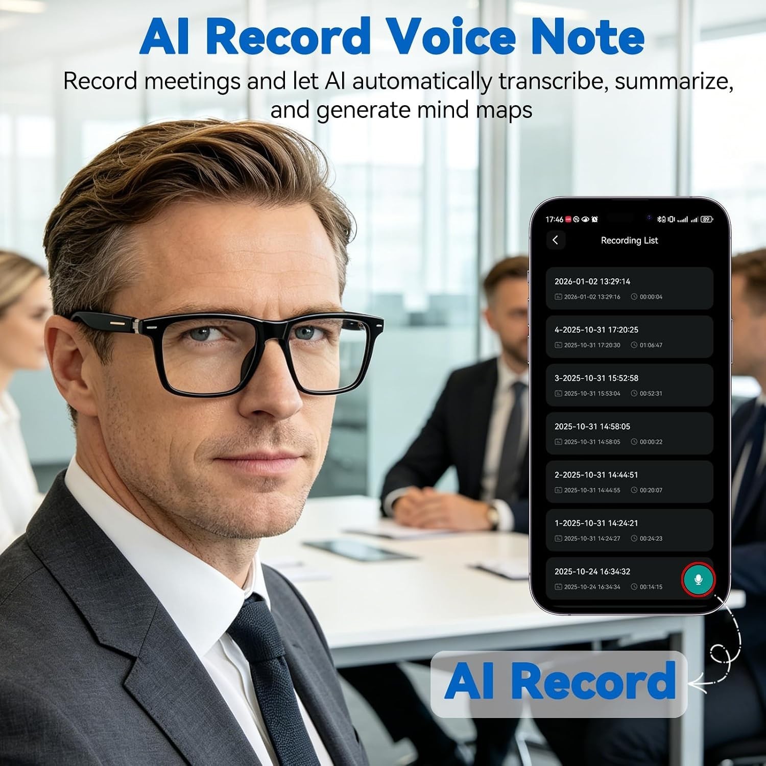 Lightweight Smart Glasses with Photochromic Lenses & AI Assistant – Travel Ready