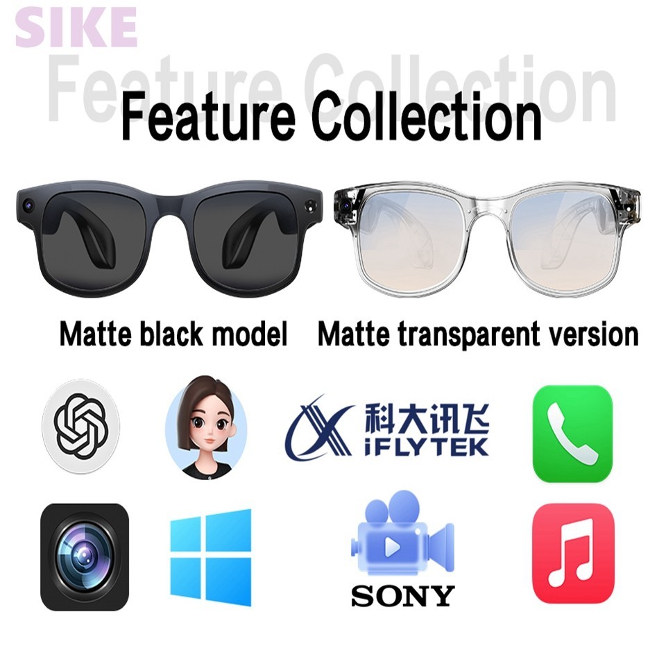 AI smart photo eyeglasses Men Smart Bluetooth Glasses Safety Sunglasses