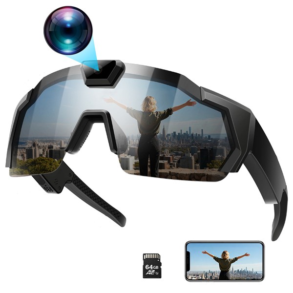 1080P HD Polarized Sports Camera Sunglasses 120° Wide Angle Video Recorder