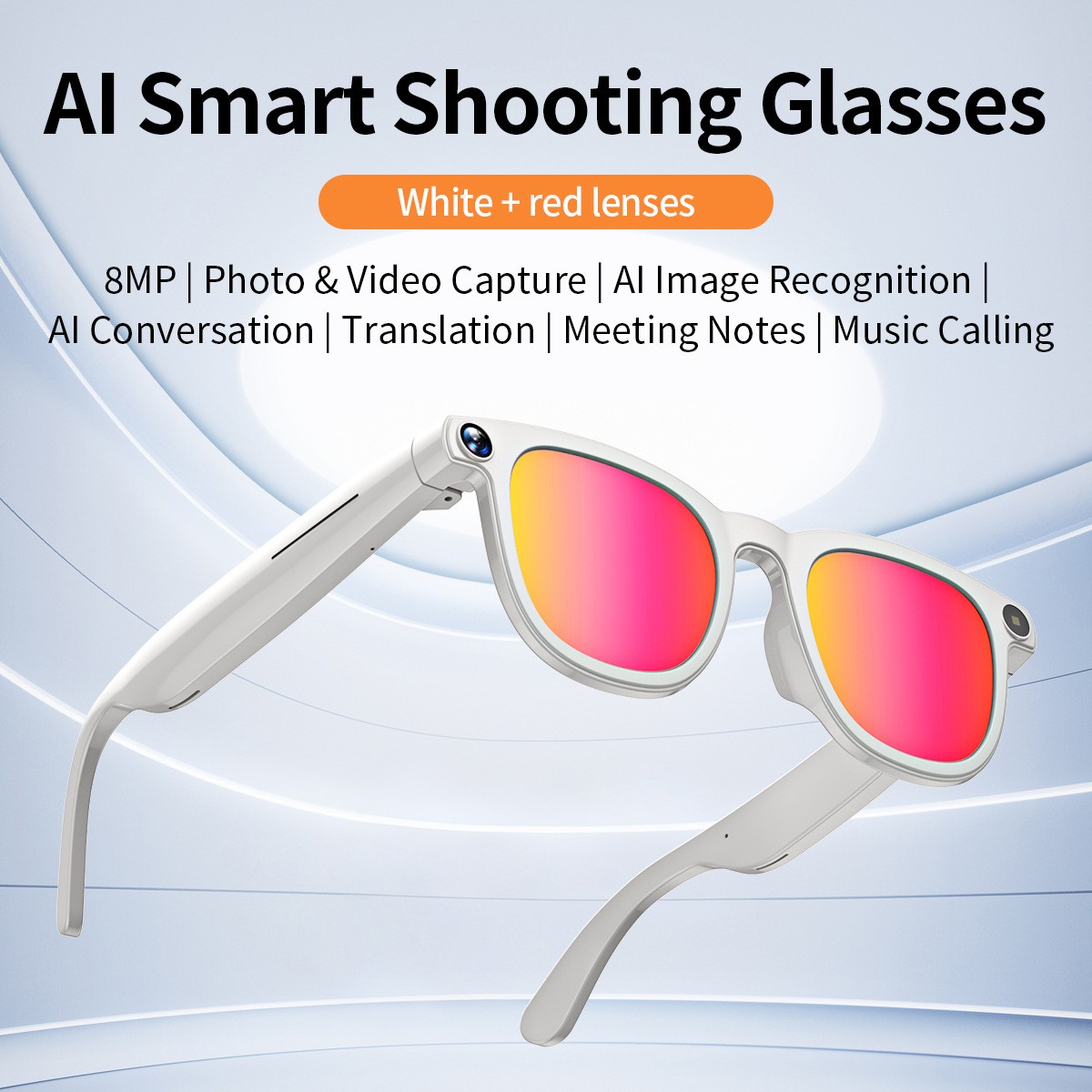 V3 Smart Glasses AI Translation 8MP Camera Photo Video Bluetooth Calling LLL