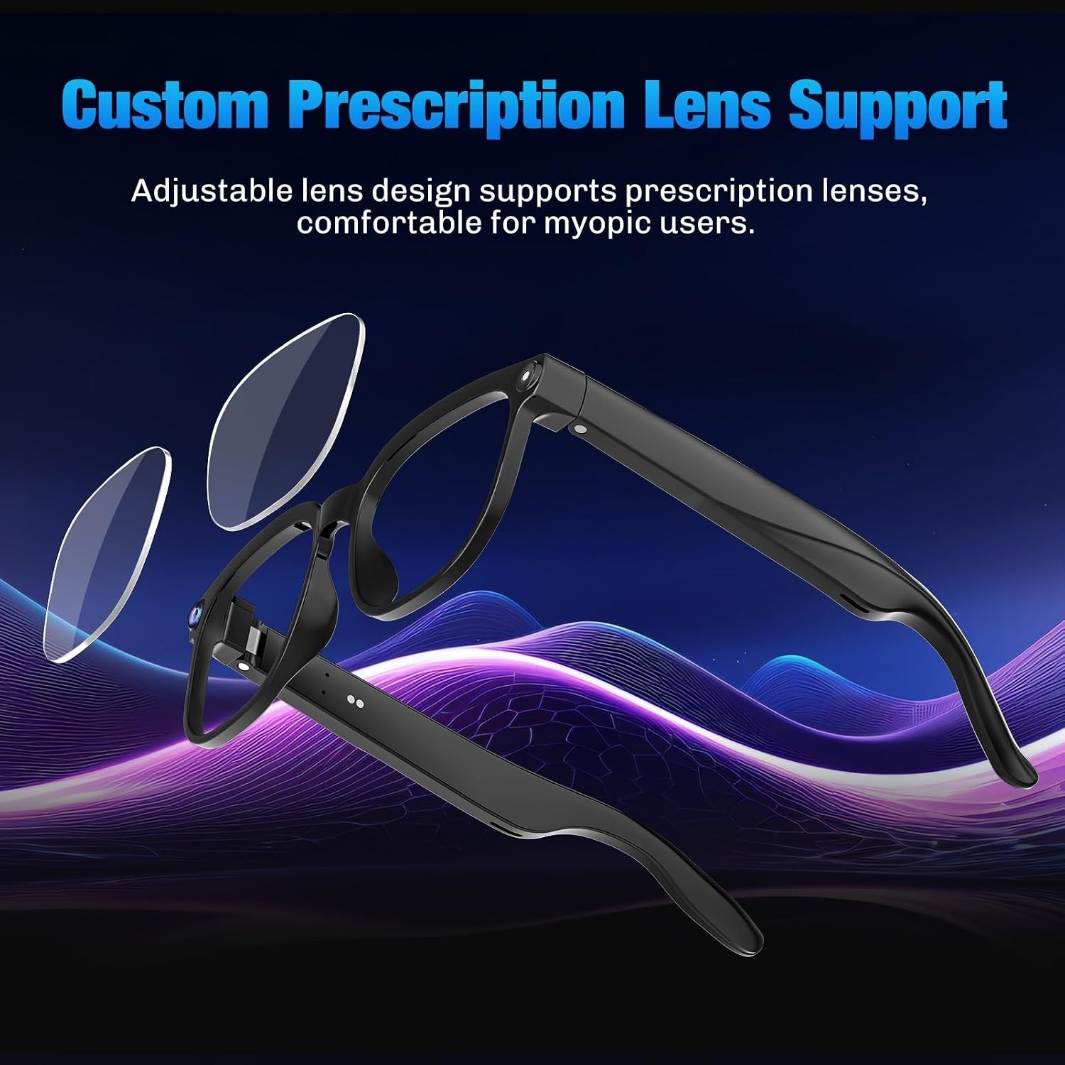 Smart Glasses Camera 4K HD Video Capture Real-Time Translation AI Assistant