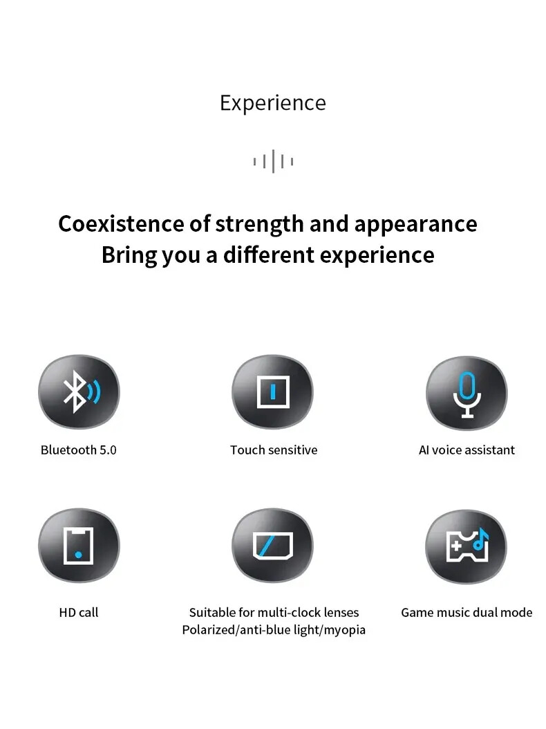 Monster S01 Smart Glasses Headset Wireless Bluetooth Sunglasses Outdoor Earphone