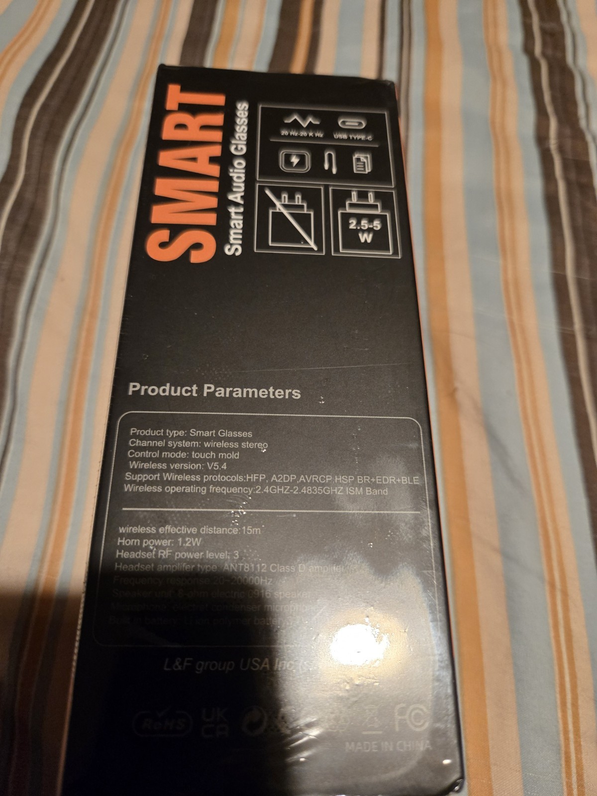 DMES Smart Audio Glasses Bluetooth Hi-Fi USB Type-C Black See Photo for MPN