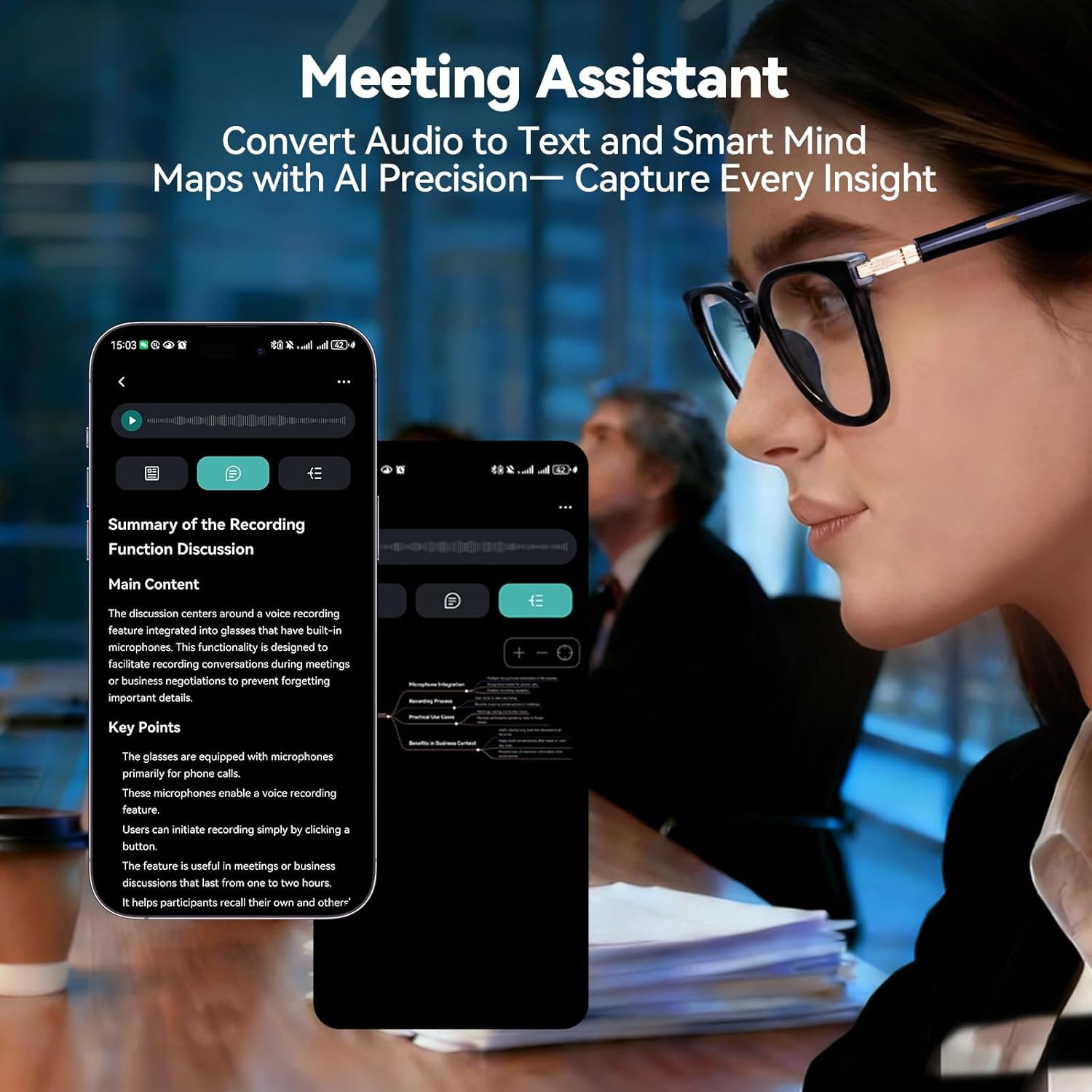 AI Smart Glasses for Men & Women – Powered by ChatGPT, Real-Time Translation, Bl