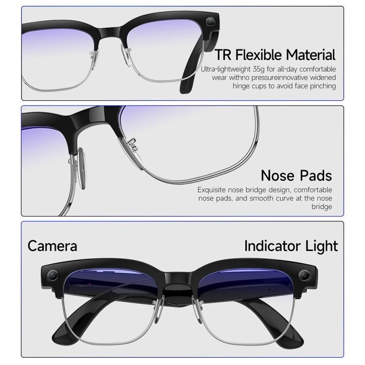 W630 AI Smart Glasses Photochromic WiFi4 Bluetooth Call Translation 800W